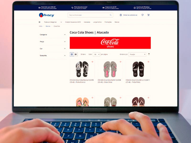 coca cola calçados atacado online