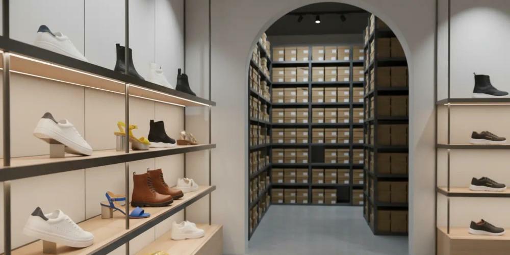 Loja com estoque de calçados