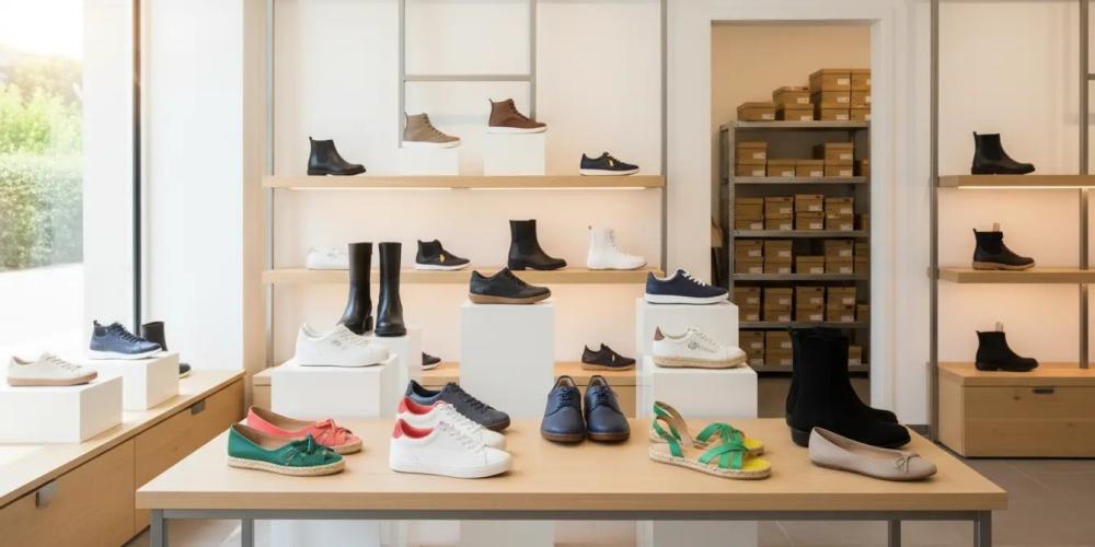 Marcas e sapatos diversos em loja