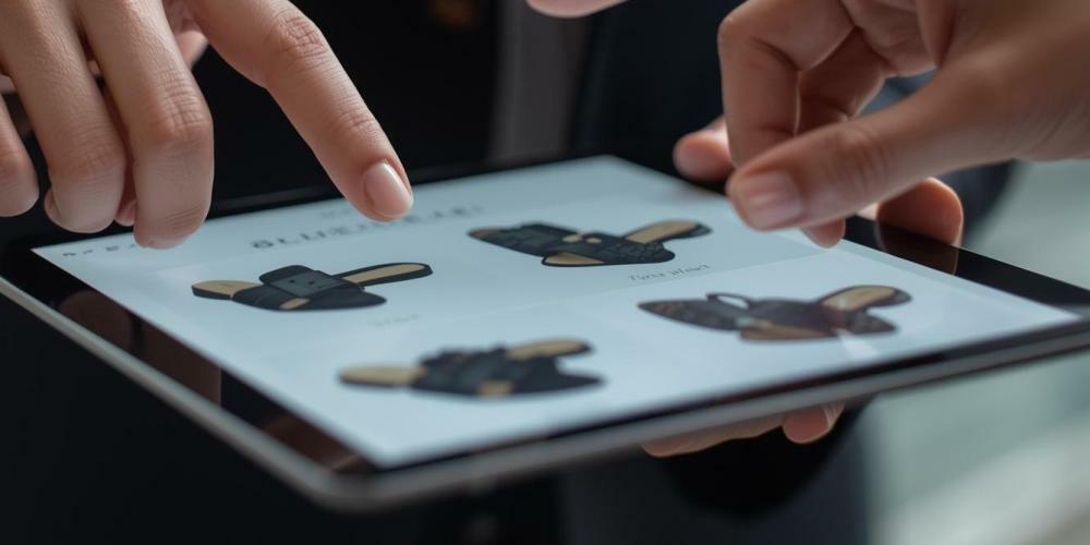 Pessoas escolhendo calçado online