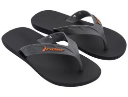 Chinelo Rider Street 11573 (37-42) - AE963 Preto Cinza Laranja
