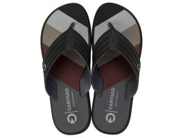 Chinelo Cartago Montreal 11729 (37-44) - Preto Cinza Bordo BI167