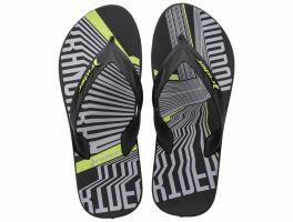 Chinelo Rider Street City 12107 (37-44) - Preto Preto Cinza AH384