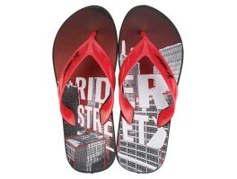 Chinelo Rider Street City 12107 (37-44) - Preto Vermelho Branco Ar139 