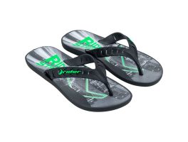 Chinelo Rider Street City 12107 (37-44) - Preto Verde BD563 