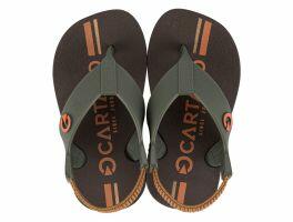 Chinelo Cartago Atlanta Baby 12256 (19-25) - Marrom Verde Castor As421 