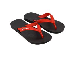 Chinelo Rider Feel 12372 (28-36) -  Preto Vermelho Az692
