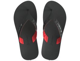 Chinelo Rider Street Duo 12431 (28-36) - Preto Vermelho Prata Bl708 