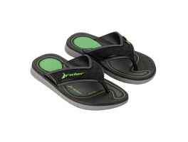 Chinelo Rider R Line Plus 12453 (28-36) - Cinza Preto Verde BH242 
