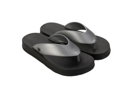Tamanco Zaxy Crush Flatform 19073 (33-40) - Bg123 Prata Claro Preto 