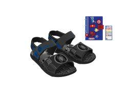 Sandália Marvel School 22996 (25-34) - Preto Cinza Aw644 