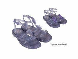 Sandália Barbie 23010 (25-33) - Transparente Glitter Rosa Av199 