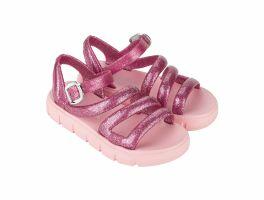 Sandália Barbie Model Glam 23021 (25-33) - Rosa Medio Glitter Prata Aw807 