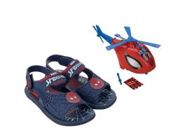 Sandália Homem Aranha Sky Operation 23064  (31/32) Cx c/ 4 pares - Azul Vermelho bi429 
