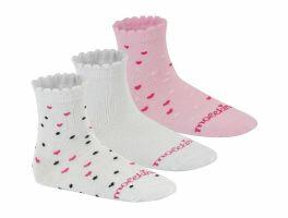 Meia Molekinha 2599.1.24410.86677 (28-33) - Branco Preto Rosa Pink