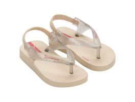 Chinelo Ipanema Glitter Baby 27182 (19/24) - Bege Glitter Ouro Rosa BE466 