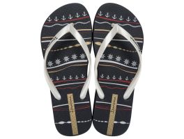Chinelo Ipanema Navy 27220 (33/40) - Preto Bege Vermelho BE947 