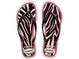 Havaianas Slim Animals (33/34) - Bege Palha Cinza Dark Metálico 7018 