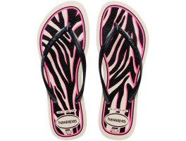 Havaianas Slim Animals (35-40) - Bege Palha Cinza Dark Metal 7018