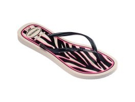 Havaianas Slim Animals (35/36) - Bege Palha Cinza Dark Metálico 7018 
