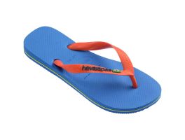Havaianas Brasil Logo (33/34) - Azul Laranja 2609