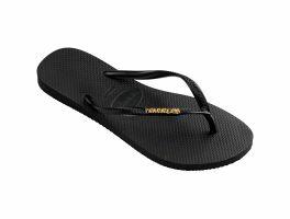 Havaianas Slim Logo Metallic (41/42) - Preto Dourado 1924