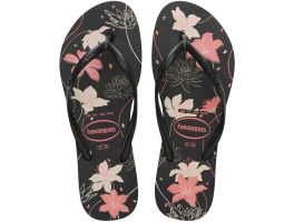 Havaianas Slim Organic (33/34) - Preto Cinza Dark Rosa Bebe 7759  