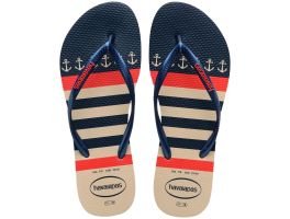 Havaianas Slim Nautical (37/38) - Bege Palha Marinho 8009