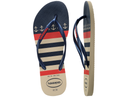 Havaianas Slim Nautical (33/34) - Bege Palha Marinho 8009 