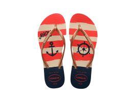 Havaianas Slim Nautical 8430 Bege Palha Rose Gold F0 33-40
