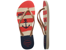 Havaianas Slim Nautical (33/34) - Bege Palha Rose Gold 8430