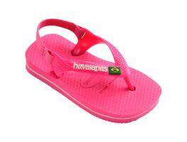 Havaianas New Baby Brasil Logo (Nº19) - Rosa Flux Branco 8418 