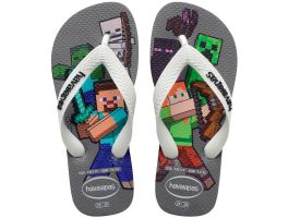 Havaianas Kids Minecraft (33-42) - Cinza Aço Branco 1077