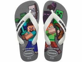 Havaianas Kids Minecraft (23/24) - Cinza Aço Branco 1077 