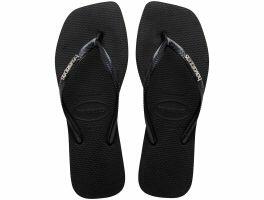 Havaianas Slim Square Logo Metallic (33-42) - Preto Prata 2976 