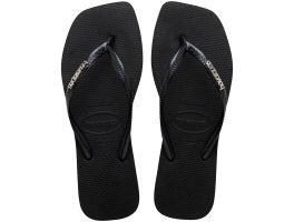 Havaianas Slim Square Logo Metallic (41/42) - Preto Prata 2976