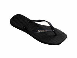 Havaianas Slim Square Logo Metallic (33-42) - Preto Prata 2976 