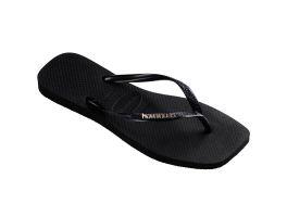 Havaianas Slim Square Logo Metallic (33-40) - Preto Prata 2976 
