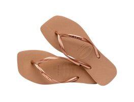 Havaianas Slim Square Logo Metallic (33-40) - Rose Gold Rose Gold 5282 