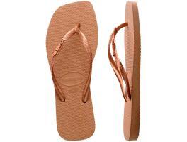 Havaianas Slim Square Logo Metallic (37/38) - Rose Gold 5282