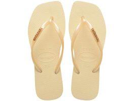 Havaianas Slim Square Logo Mettalic (33/34) - Buttercream 9256 