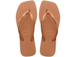 Havaianas Slim Square Logo Metallic (33/34) - Rose Gold 5282