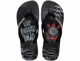 Havaianas Top Times Corinthians (37-46) - Preto Preto Branco 4058
