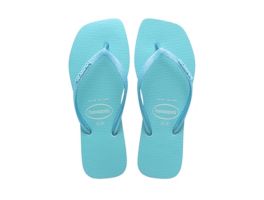 Havaianas Slim Square Glitter Neon (33/34) - Bege Palha Azul 8747
