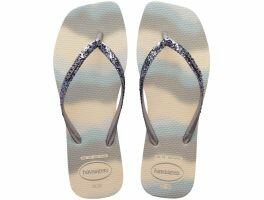 Havaianas Slim Square Glitter Party (35-40) - Bege Palha Prata 9021 