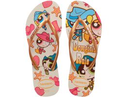 Havaianas Slim Warner Classics (37/38) - Bege Palha 0121