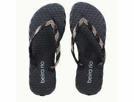 Chinelo Beira Rio 8557.109 (34-39) - Preto Creme Preto 106989