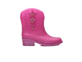 Bota Barbie Western 23227 (26-34) - Rosa Médio Prata Bm409 