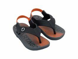 Chinelo Cartago Atlanta 12256 (19-25) - Grafite Preto Laranja Bq823