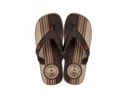 Chinelo Cartago Atlanta Dedo 11841 (28-36) - Bege Marrom Laranja BL056